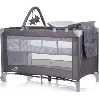 Chipolino Cestovní postýlka s přebalovací podložkou Luna Ash Grey – Zboží Dáma