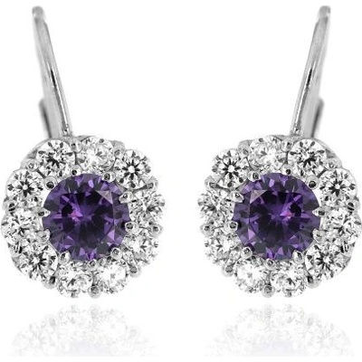 Zlatnictví U Kostela dámské náušnice s fialovým kamenem 574f