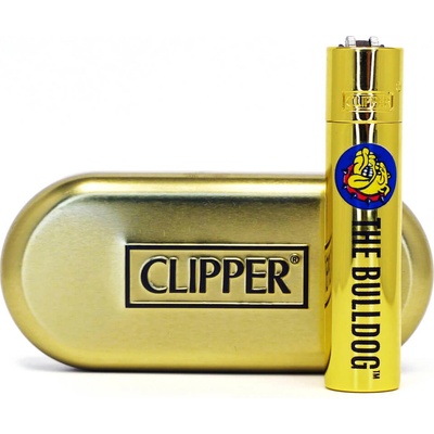 Clipper The Bulldog Zlatý kovový + darčekbox