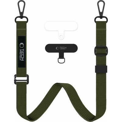 Šňůrka na krk Tech-Protect C6S Crossbody popruh na mobil 2v1 zelený