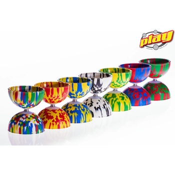 Sada diabolo Multicolor + dřevěné hůlky, vícebarevná