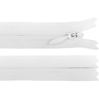 Prima-obchod Spirálový zip skrytý YKK No 4 délka 50 cm, barva 501 bílá