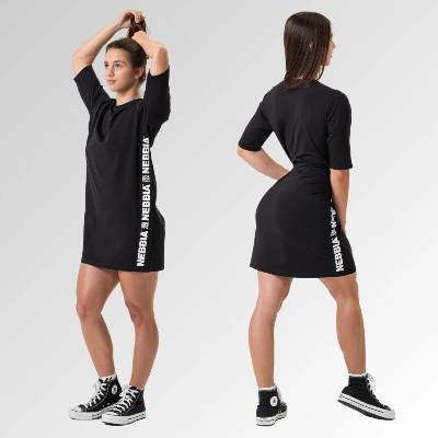 Tričkové oversized šaty NEBBIA CLUB 594 black/X