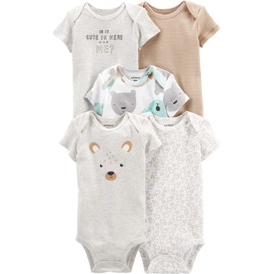 CARTER'S Body krátký rukáv Animals neutrál LBB 5ks PRE