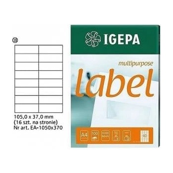 Igepa Group Igepa Labels A4 IGEPA 105 X 37.0 MM WHITE (100)
