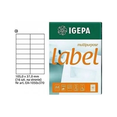 Igepa Group Igepa Labels A4 IGEPA 105 X 37.0 MM WHITE (100)