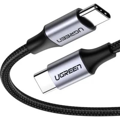 UGREEN ПЛЕТЕН КАБЕЛ ЗА ЗАРЕЖДАНЕ 1М USB-C/USB-C 3А 60W UGREEN - СИВ (Ugreen 50150)
