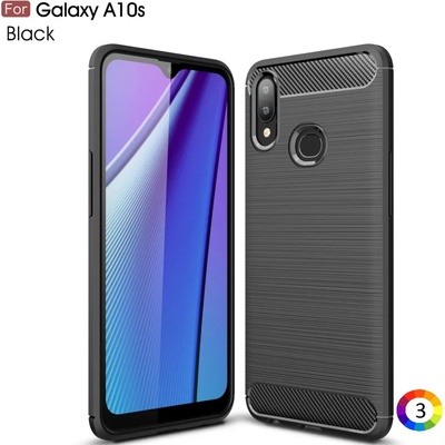 Samsung Galaxy A10s Удароустойчив Carbon Fiber Калъф и Протектор