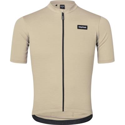 GripGrab Мъжка фланелка с къс ръкав за колоездене GripGrab EXPLR Merinotech Short Sleeve Jersey Cycling jersey - Beige (056-3087-0412)