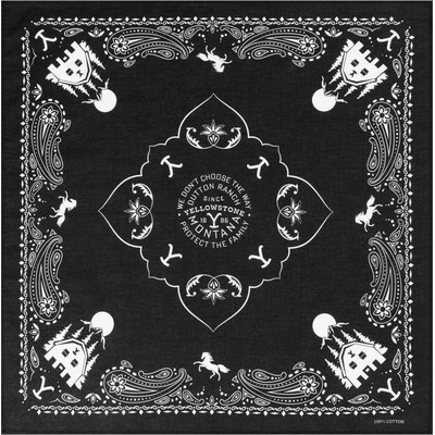Bandana Yellowstone Dutton Ranch černý bavlněný šátek
