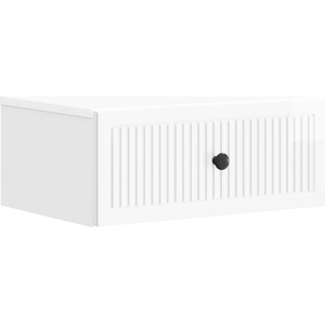 vidaXL Нощен шкаф Бял гланц 49 x 34, 5 x 20 см Инженерна дървесина (897943)
