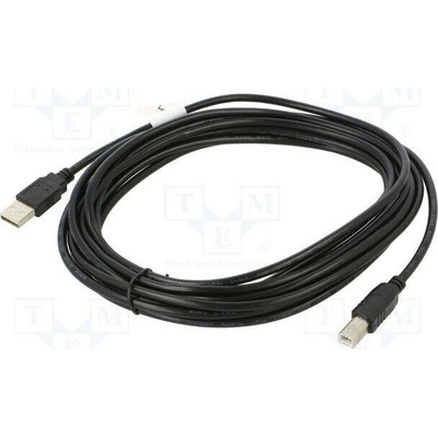 Lanberg CA-USBA-10CC-0050-BK USB 2.0, USB A vidlice,USB B vidlice, zlacený, 5m, černý