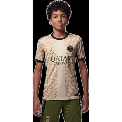 Nike Dětský čtvrtý fotbalový dres PSG x Jordan 23/24 béžový