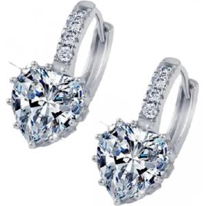 HARAHU Обеци Silver Heart - Кристалова KP25921