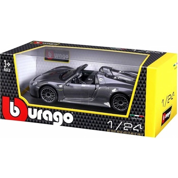 Bburago Porsche 918 Spyder Metallic šedá 18 21076 1:24