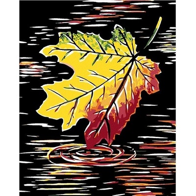 zuty Malování podle čísel Podzimní list 40 x 50 cm vypnuté plátno na rám