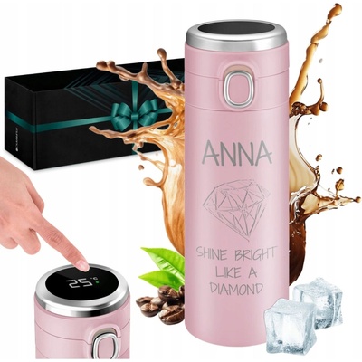 Murrano termohrnek personalizovaný růžový 400 ml