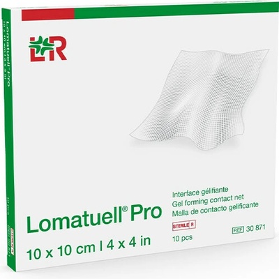 Lomatuell Pro krytie na rany s kontaktnou sieťkou hydrokoloidné, 10 x 10 cm 10 ks