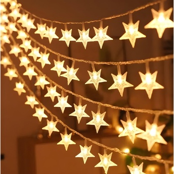 HARAHU Led гирлянда 6 м (40 led лампички) usb - Звезди - Бяла kp36355 (36355)