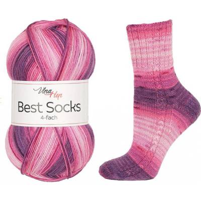 Stoklasa Pletací příze Best Socks samovzorovací / ponožkovka 100 g Balení: 1 ks, Varianta: 25 (7406) růžovofialová 25 (7406) růžovofialová
