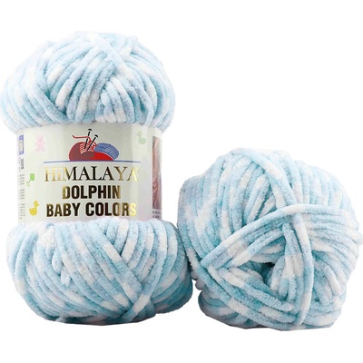 Himalaya příze Dolphin Baby Colors 80425 pastelově modrá s bílou