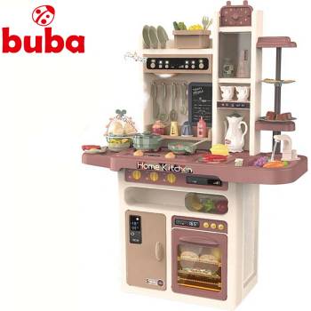 Buba Детска кухня с течаща вода BUBA Modern Kitchen 65 части сива розова (889-212)