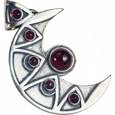 Drakkaria LUNA stříbrný přívěsek s granátem P38261