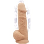 SilexD Model 1 Vibrating Premium Silicone Dual Density Dildo 8.5" Flesh