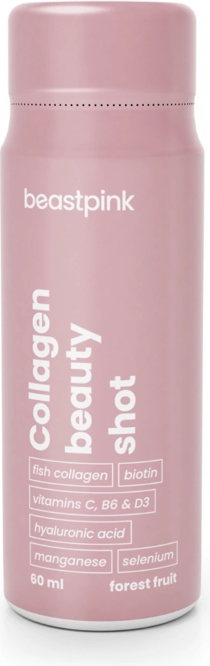 GymBeam BeastPink Collagen Beauty Shot 60 ml горски плод