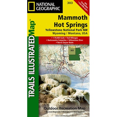 mapa Yellowstone NP - Mammoth Hot Springs NW /WY/MT 1:70 t. NGS voděodolná