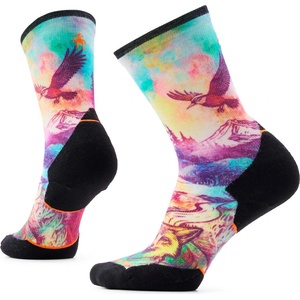 Smartwool Дамски чорапи за бягане Smartwool Women's Trail Run TC Serene Peak Print Crew Running socks - Dusty Teal - размер 42-45 (EU) (207-2026-0113)