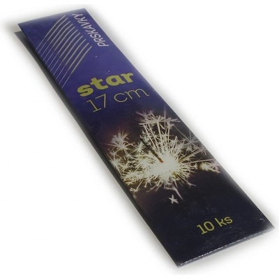 Drutep Prskavky české 17 cm midi star 10 ks