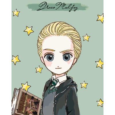 ZUTY Malování podle čísel DRACO MALFOY S KNIHOU HARRY POTTER Rozměr 40 x 50 cm Rámování vypnuté plátno na rám