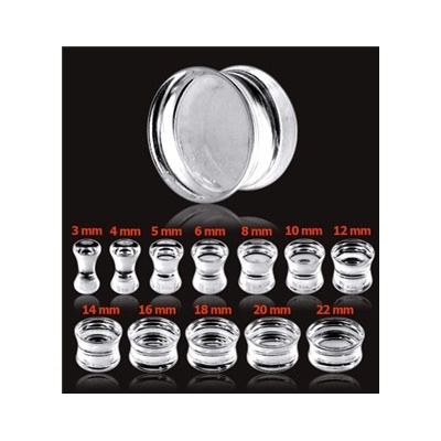 Šperky4U Průhledný akrylátový plug do ucha PL01030-18