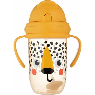Canpol Babies Nevylévací hrneček se slámkou a závažím BabiesBoo gepard 270 ml