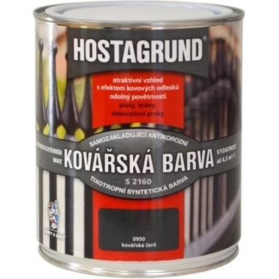 HOSTAGRUND kováčska farba na kov Mat S2160 0950 kováčska čierna 0,6l, 0,6l
