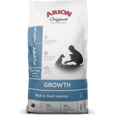ARION Original Growth Сьомга/Риба за кученца средни по размер 2кг