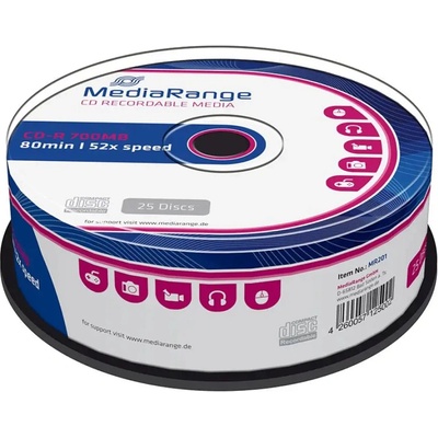 MediaRange CD-R 700Mb. 25 броя в шпиндел (4260057125002)