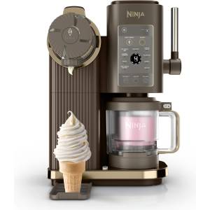 Ninja CREAMi Scoop & Swirl Ice Cream Maker with 2 Containers, 13 Functions for Ice Cream, Soft Serve, Gelato, Sorbet, Milkshakes and more, with Mix-In Function for Extras, Mokka, NC701EUBR (NC701EUBR) Машина за сладолед