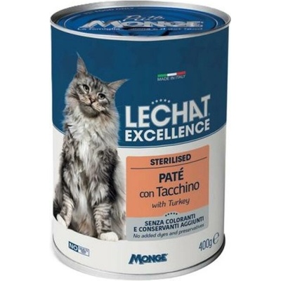 Monge Lechat Excellence Sterilised paštéta s morčacím mäsom 400 g