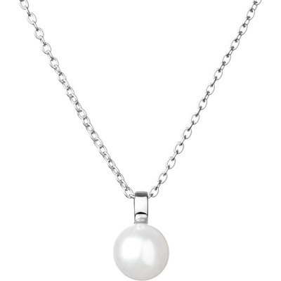 ANNA PERLY Nadčasový stříbrný náhrdelník s pravou bílou sladkovodní perlou