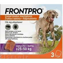 Frontpro 136 mg žuvacie tablety pre psy 25 - 50 kg 1 x 3 ks