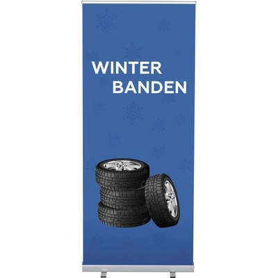Jansen Display Set Roll-baneru Budget s vytištěným motivem, Zimní pneumatiky, holandsky, 870 x 2080 mm