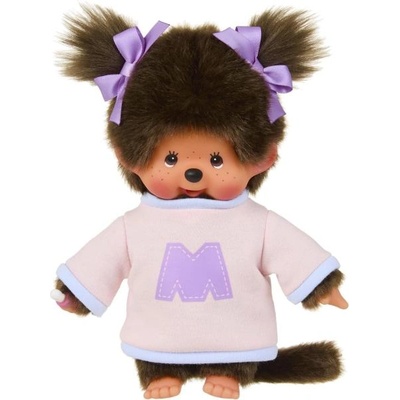 Monchhichi Мончичи момиче в пуловер с буква M 20 см