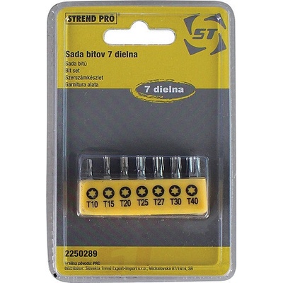 Sada bitov Strend Pro YF40519 • 7 dielna, S2, T 10-15-20-25-27-30-40