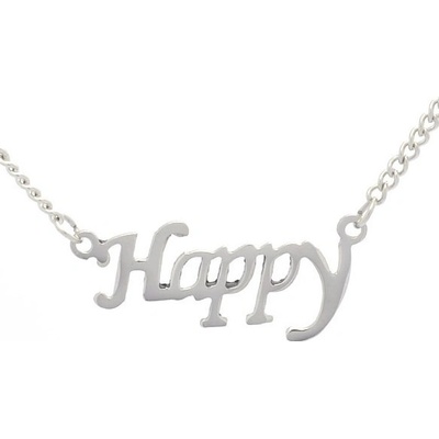 Blingstar Řetízek s nápisem Happy z chirurgické oceli 1143