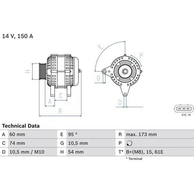 Alternátor BOSCH 0 986 045 031
