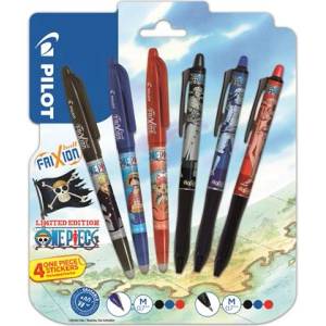 Pilot Комплект химикалки с ролер, 0, 35 мм, с бутон, PILOT "Frixion Ball"/"Frixion Ball Plus", 3 различни цвята + стикер от един брой 449522 (449522)
