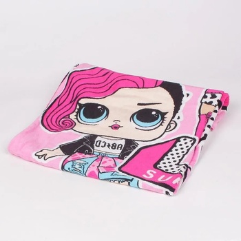 Image 1 of Свежа плажна кърпа в розово с момиченце