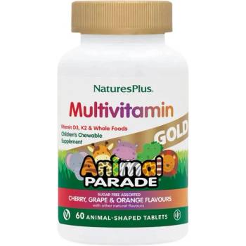 Animal Parade Multivitamin Gold Chewable Tabs [60 Дъвчащи таблетки] Череша - Портокал - Грозде